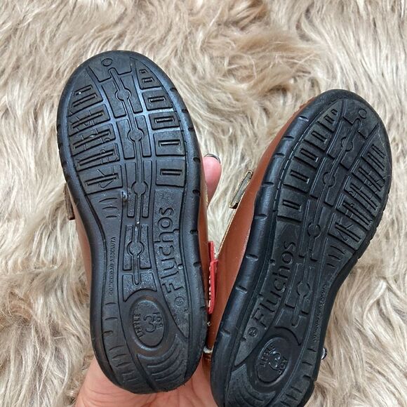 Brown Leather Dress Shoes with Moccasin Stitching and Buckle Accent - Picture 8 of 10